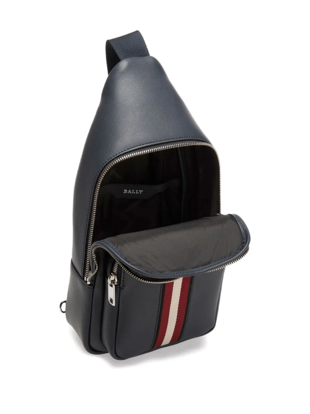 Bally Leren sling tas met lintdetail Blauw