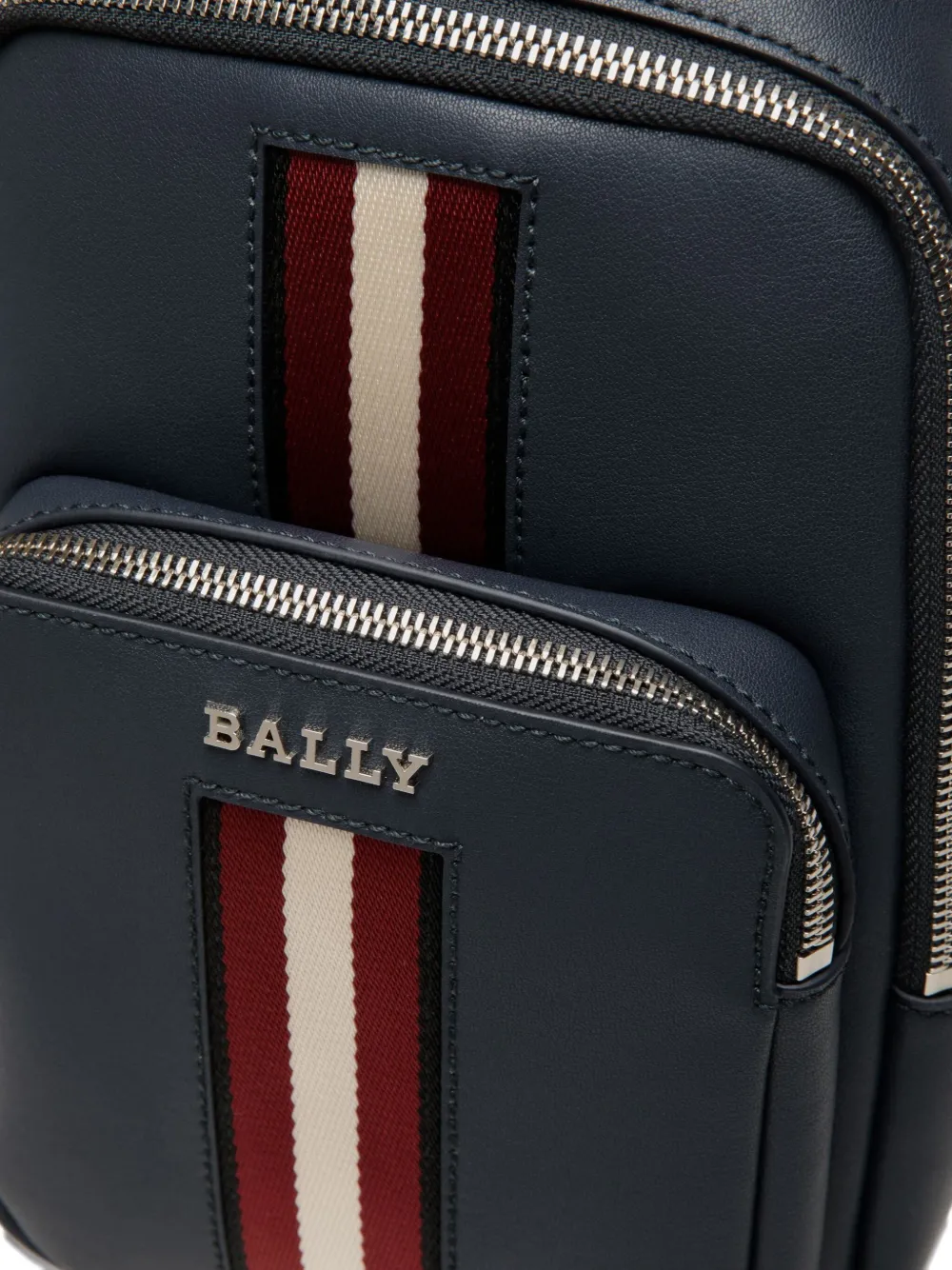Bally Leren sling tas met lintdetail Blauw