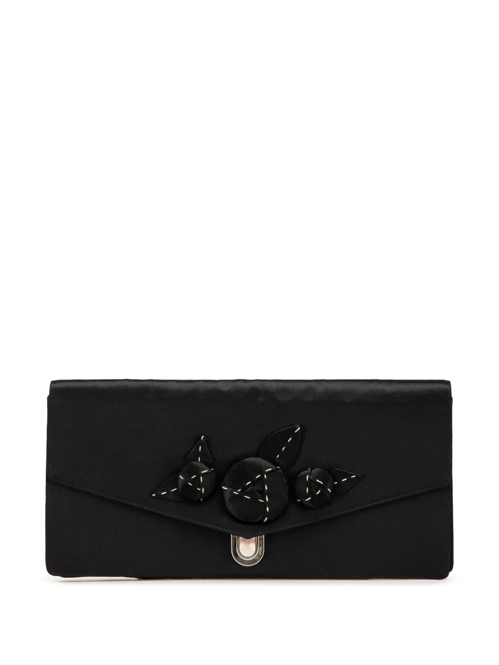 Prada Pre-Owned 2000-2013 Clutch mit Satin-Applikation | Schwarz | Image 1