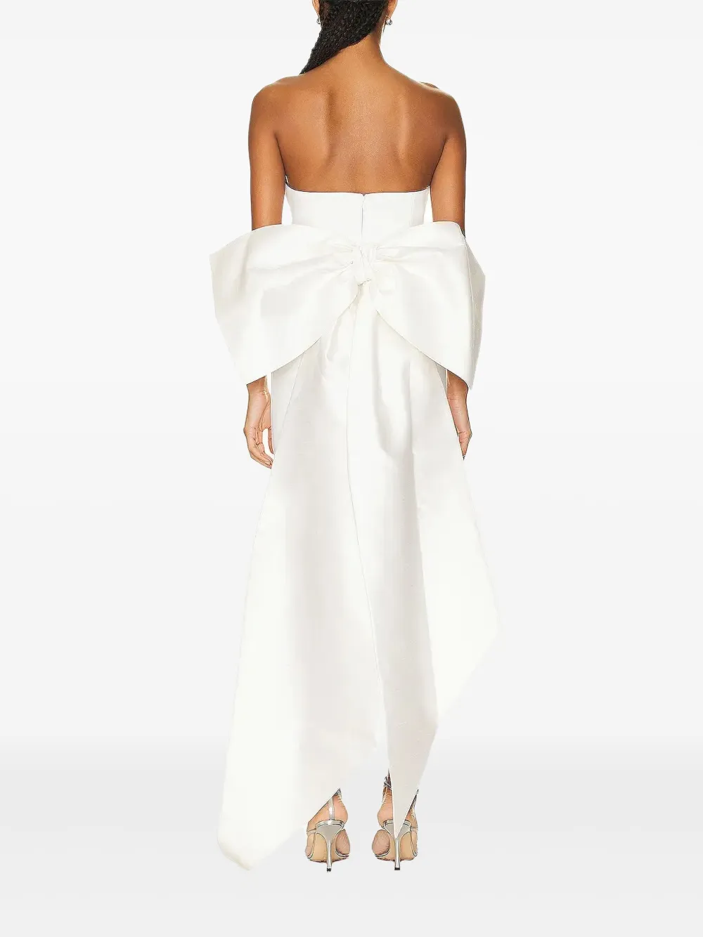 The New Arrivals Ilkyaz Ozel Alix strapless mini-jurk met strikdetail Wit