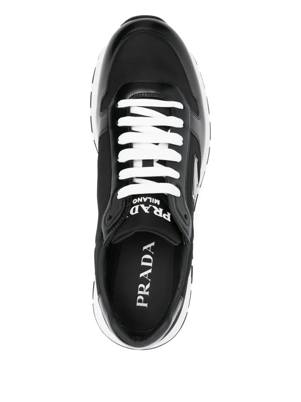 Prada Sneakers met leren vlakken Zwart