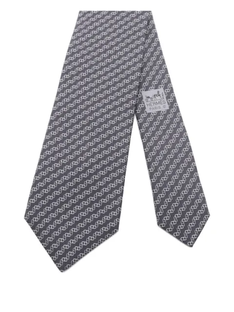 Hermès Pre-Owned 2020s chain-pattern silk tie