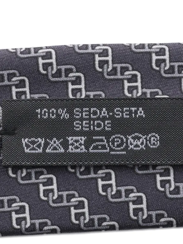 HERMES チェーンパターン　ネクタイ Hermès Pre-Owned 2020s チェーンパターン シルクネクタイ
