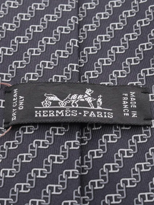 Hermès Pre-Owned 2020s チェーンパターン シルクネクタイ