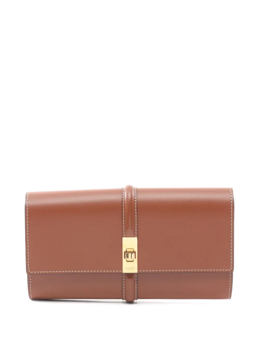 Céline Pre-Owned 2010s leather clasp wallet | Brown | Image 1