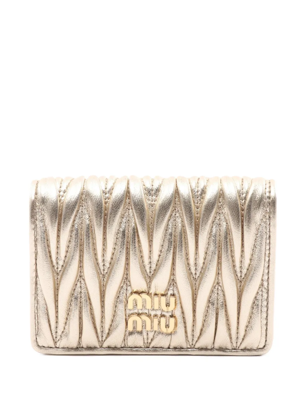 Pre-owned Miu Miu 2020s Matelasse Leather Wallet