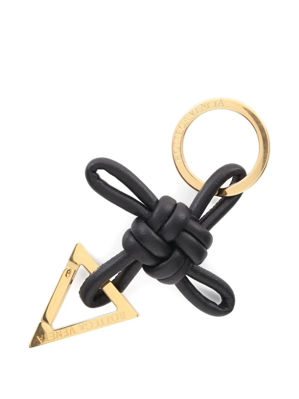 Bottega Veneta Pre-Owned 2020s triangle-knot leather keyring | Black | Image 1