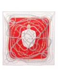 Hermès Pre-Owned 2020s Carres 90 REACTION EN CHAINES silk scarf - Neutrals
