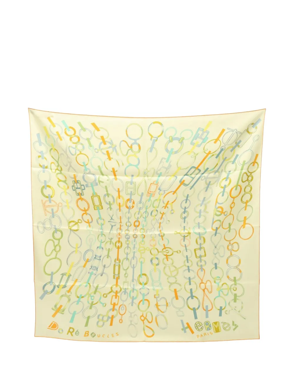 Pre-owned Hermes 2020 90 Dou Re Boucles Scarf