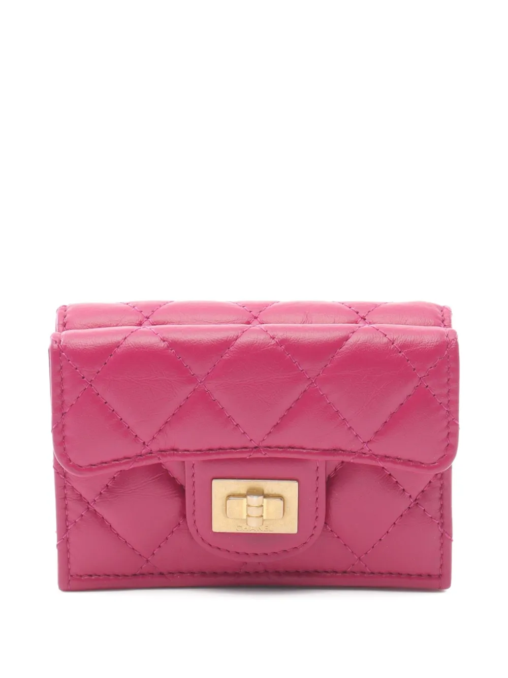 CHANEL Pre-Owned 2021 2.55 マテラッセ三つ折り財布 - ピンク CHANEL Pre-Owned 2021 2.55 マテラッセ三つ折り財布 - ピンク