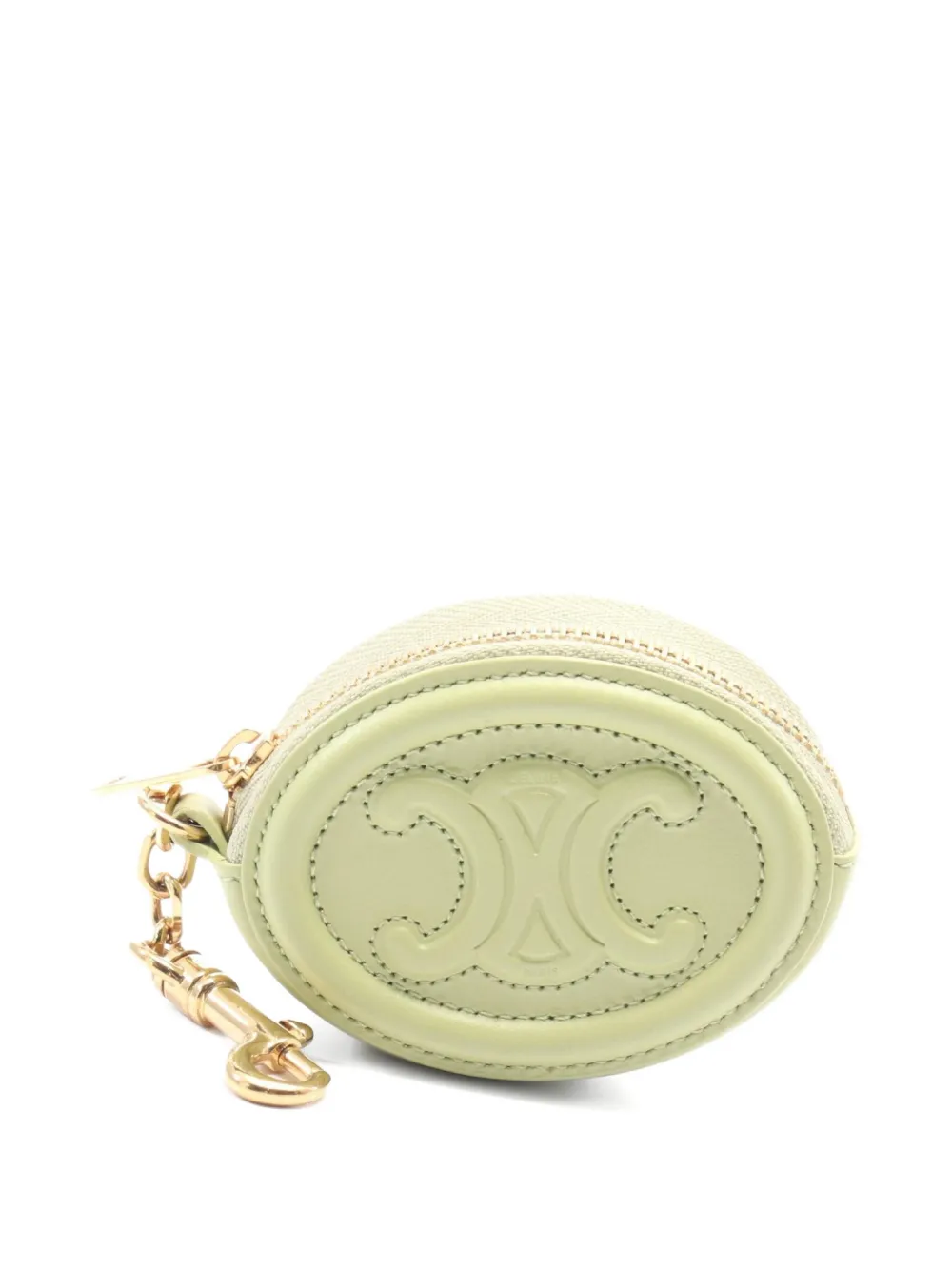 Céline Pre-Owned 2010s Triomphe leather AirPods case | Green | Image 1