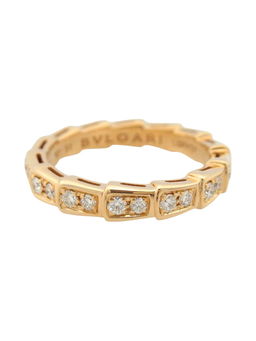 Bvlgari Pre-Owned 10's 18kt rose gold Serpenti Viper diamond ring | Gold | Image 1