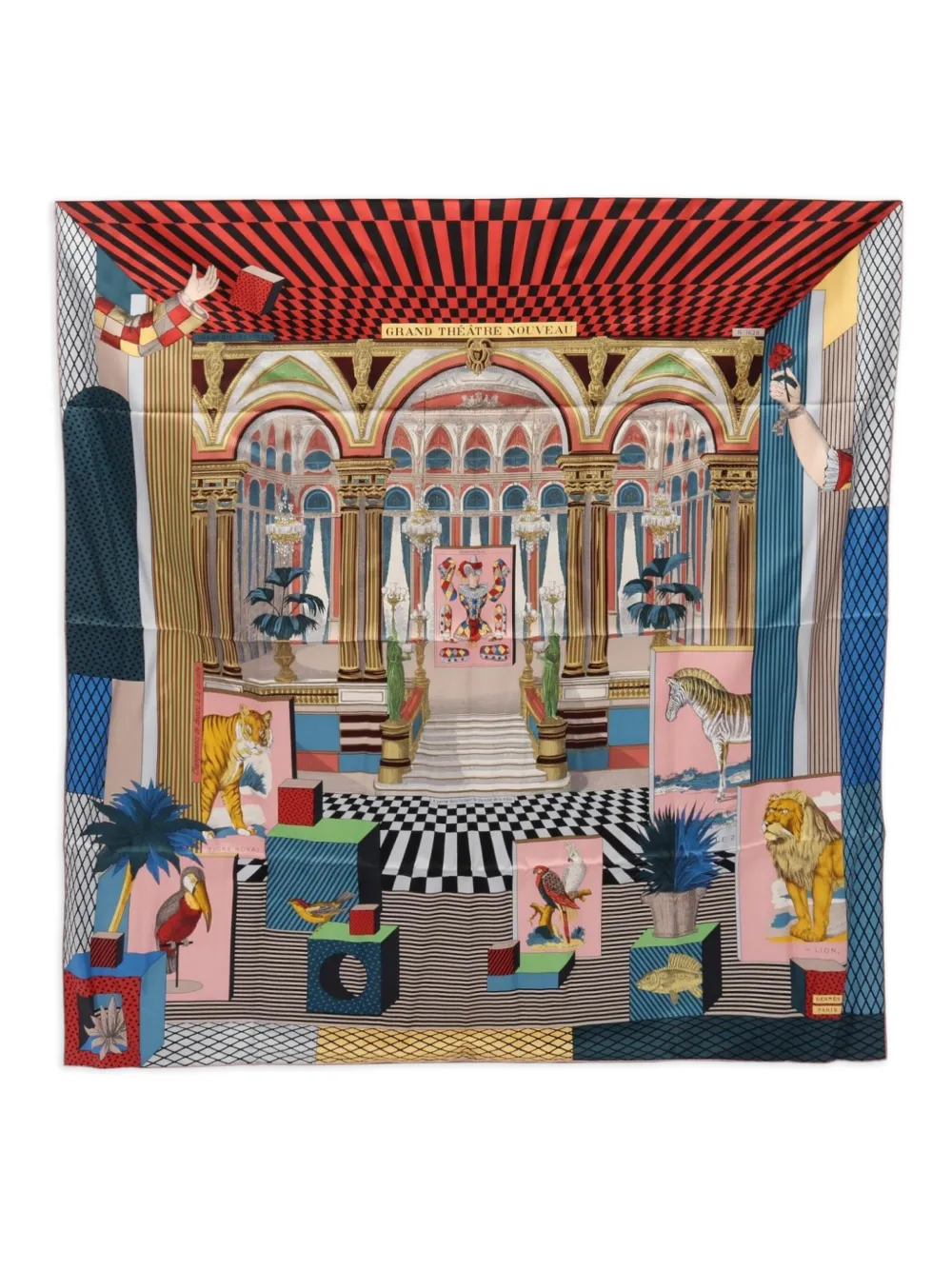 Hermès Pre-Owned 2020s Grand Theatre scarf | Neutrals | Image 1