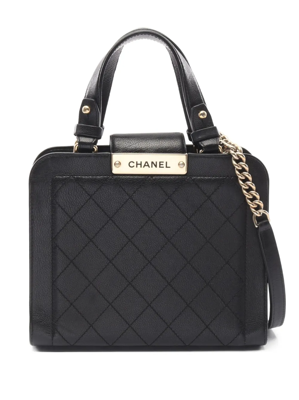 CHANEL Pre-Owned 2016 マテラッセ クリック ラベル ショルダーバッグ - ブラック CHANEL Pre-Owned 2016 マテラッセ クリック ラベル ショルダーバッグ - ブラック