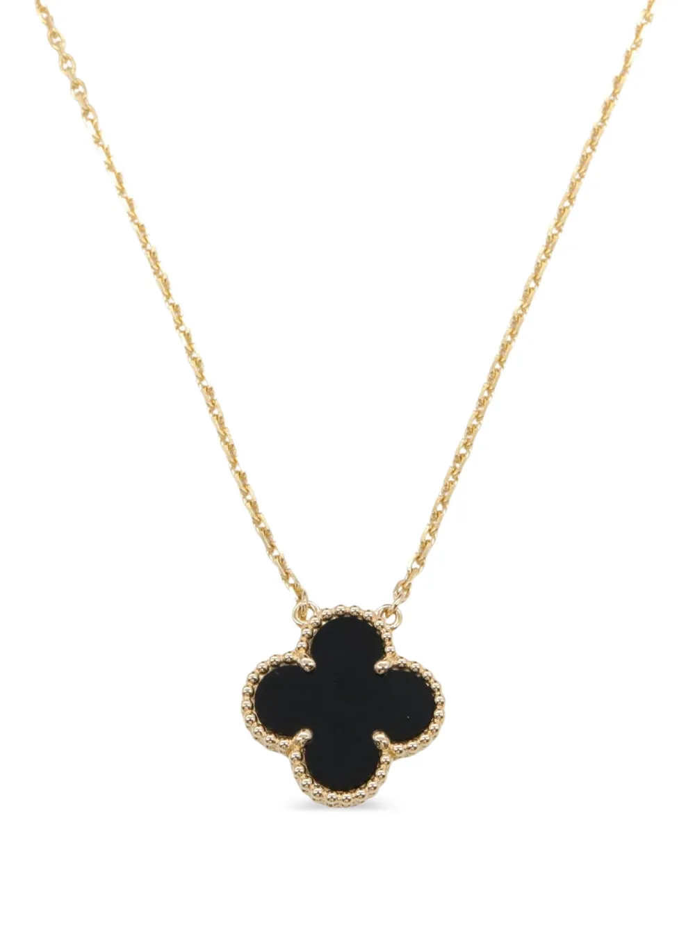 Van Cleef & Arpels Pre-Owned 2010s 18K yellow gold Alhambra onyx Van Cleef & Arpels Pre-Owned 2010s 18K yellow gold Alhambra onyx