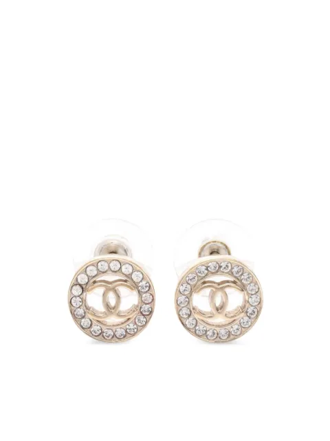 CHANEL Pre-Owned 1986 rhinestone coco mark earrings
