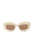 Loewe Pre-Owned 2020s geometric-frame sunglasses - Neutrals