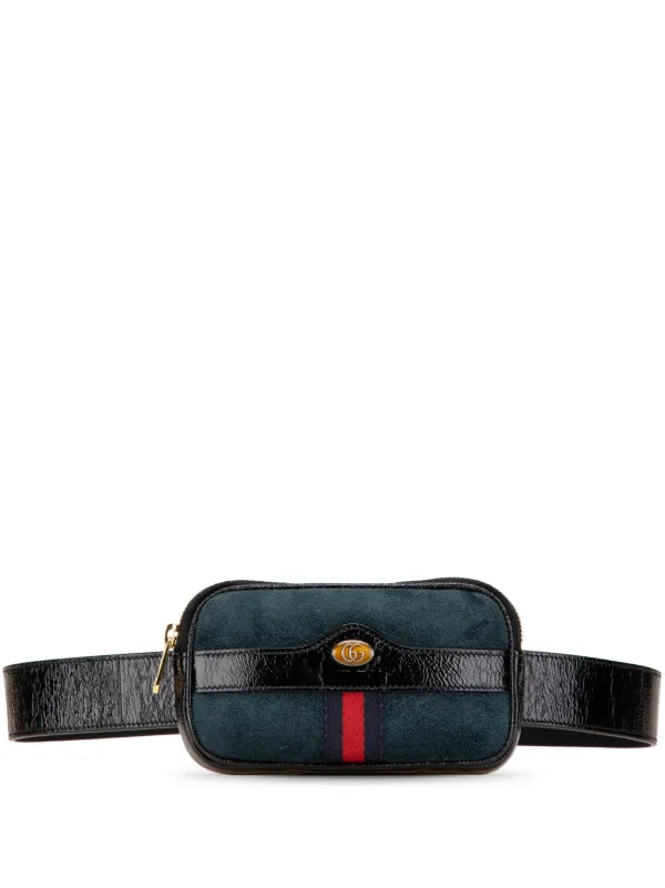 Gucci Pre-Owned 2016-2024 Small Suede Ophidia Belt Bag Blue