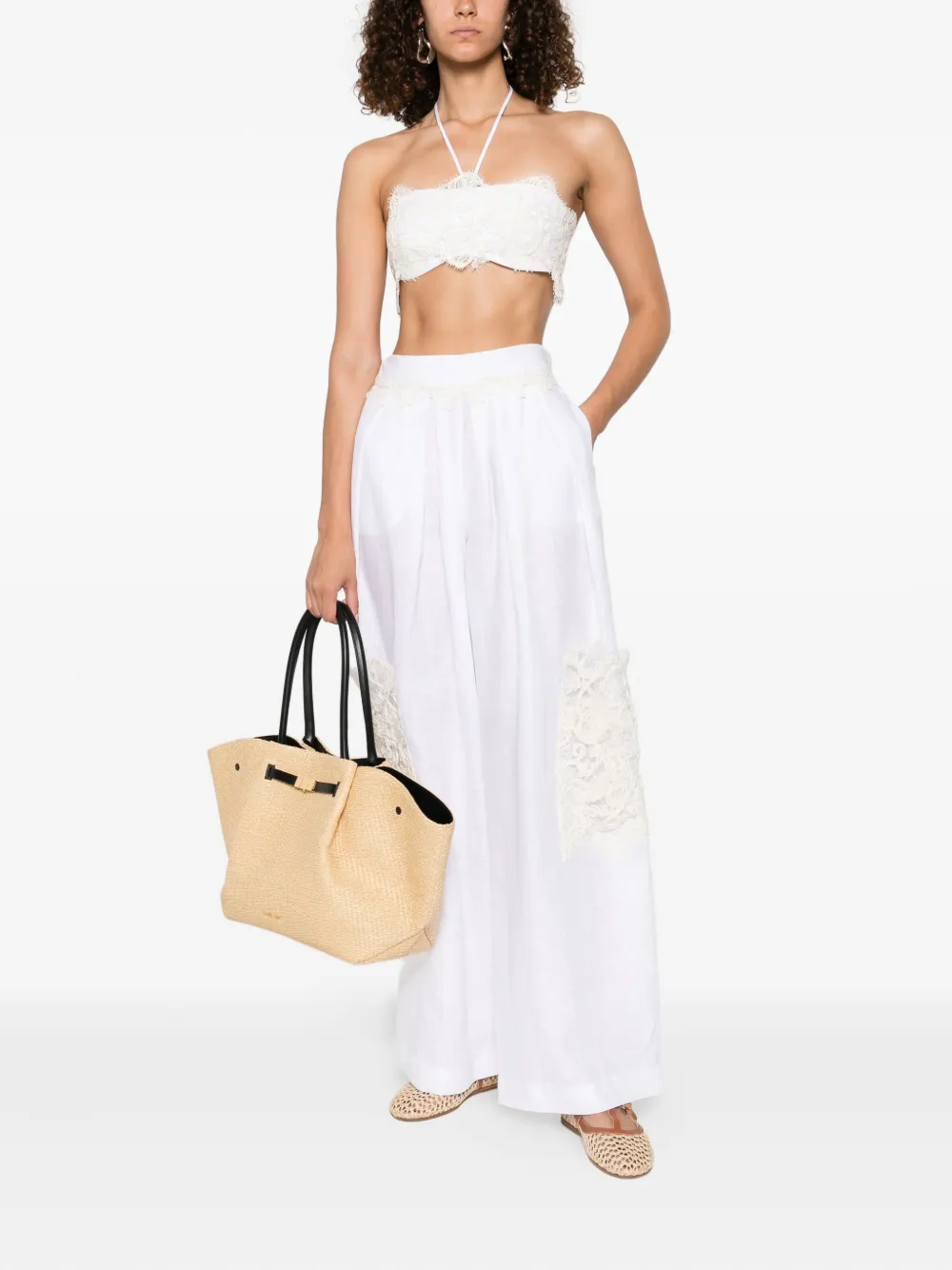 Ermanno Scervino lace-pocket linen trousers | Straight-Leg Pants | Image 2