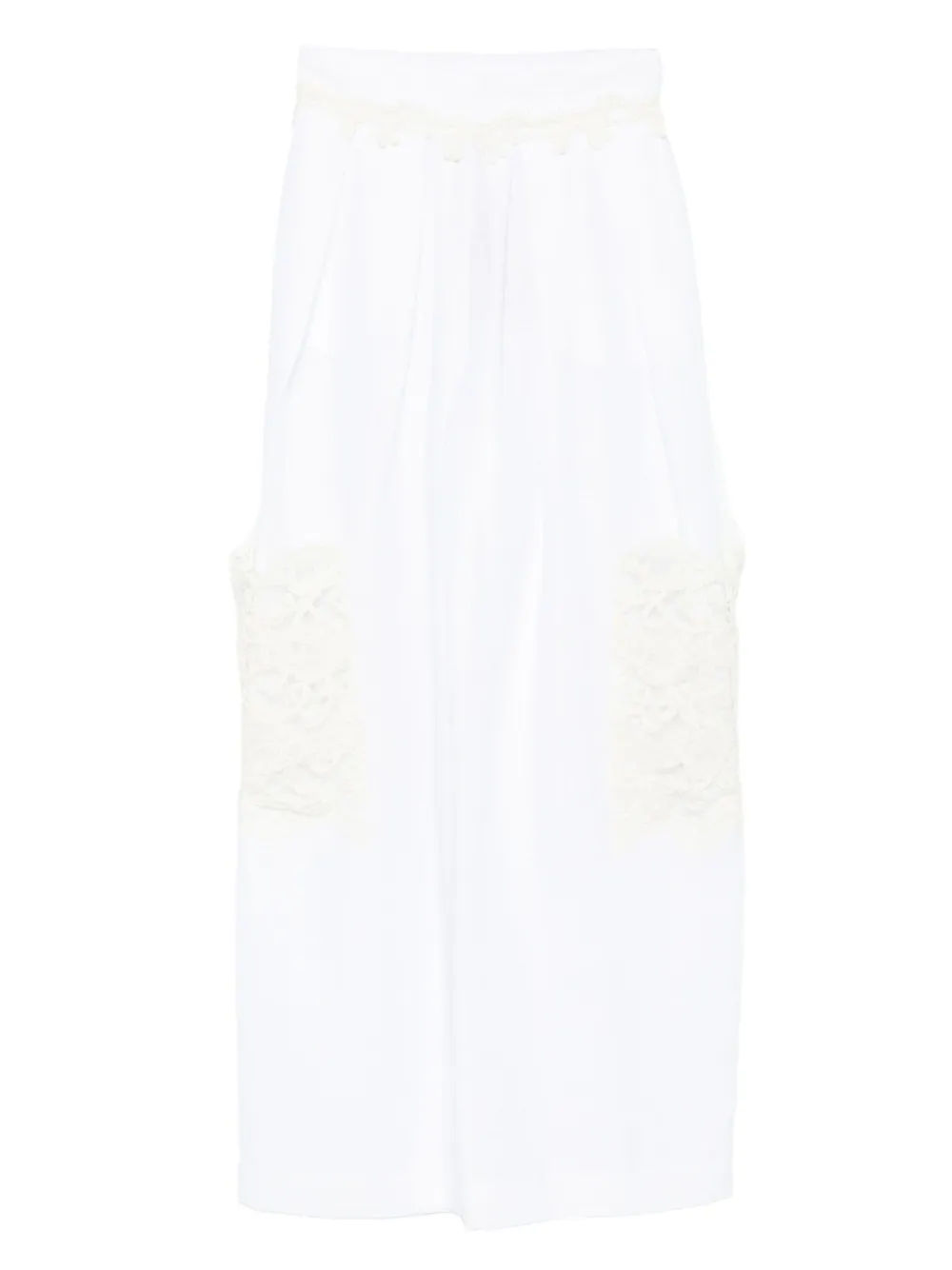 Ermanno Scervino lace-pocket linen trousers | White | Image 1