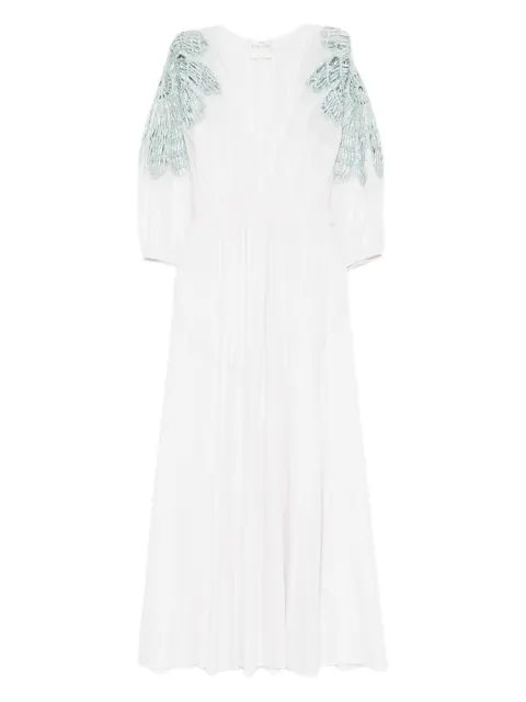 Forte Forte lace-embellished puff-sleeve dress