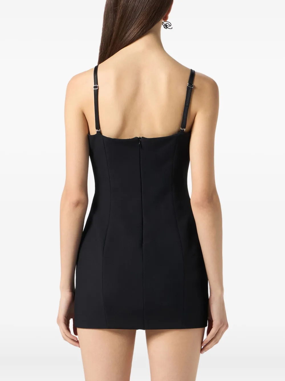 Blumarine Mini-jurk met geborduurde rozen Zwart