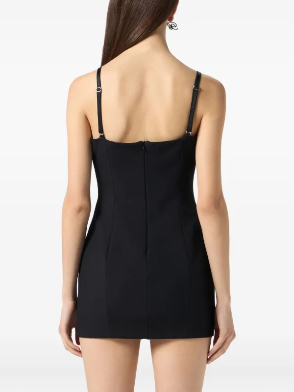 Blumarine rose-embroidered Mini Dress | Black | FARFETCH