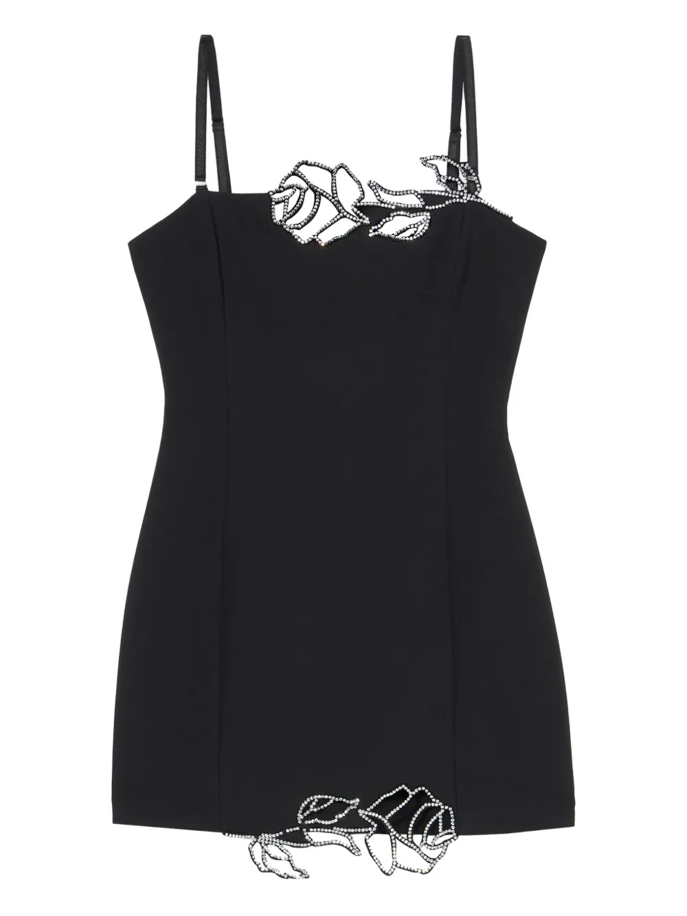 Blumarine Mini-jurk met geborduurde rozen Zwart