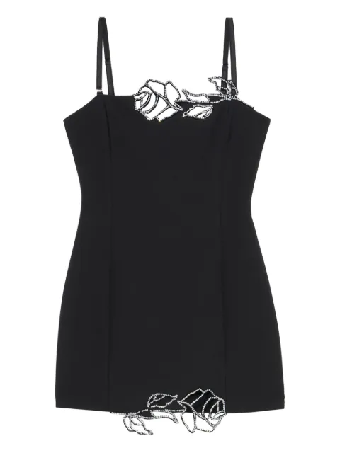 Blumarine rose-embroidered mini dress