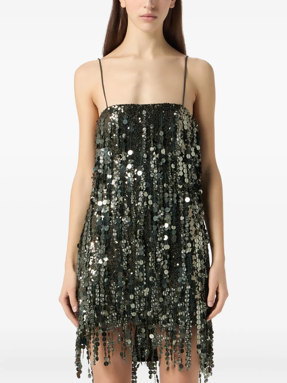 Blumarine Mini-jurk verfraaid met pailletten Groen