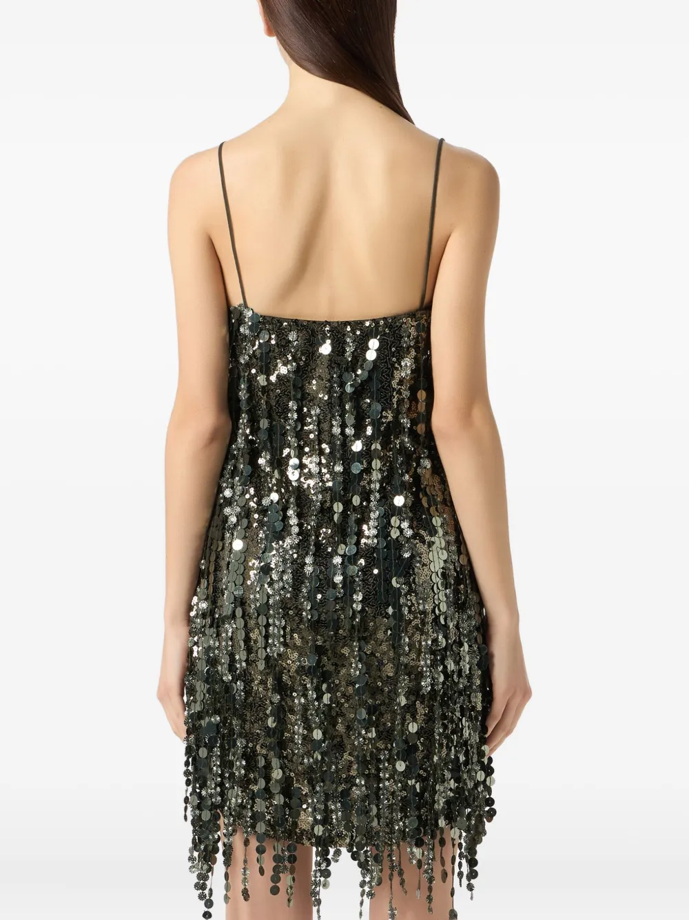 Blumarine Mini-jurk verfraaid met pailletten Groen
