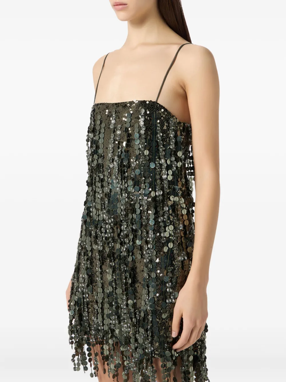 Blumarine Mini-jurk verfraaid met pailletten Groen