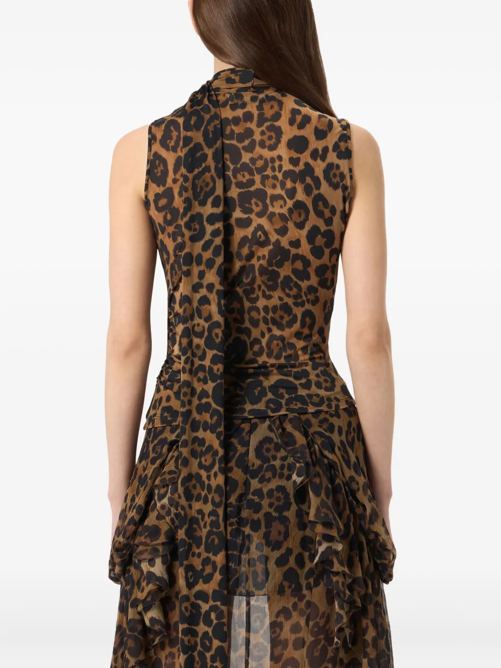 Blumarine Top met luipaardprint Bruin