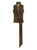 Blumarine leopard-print draped top - Brown