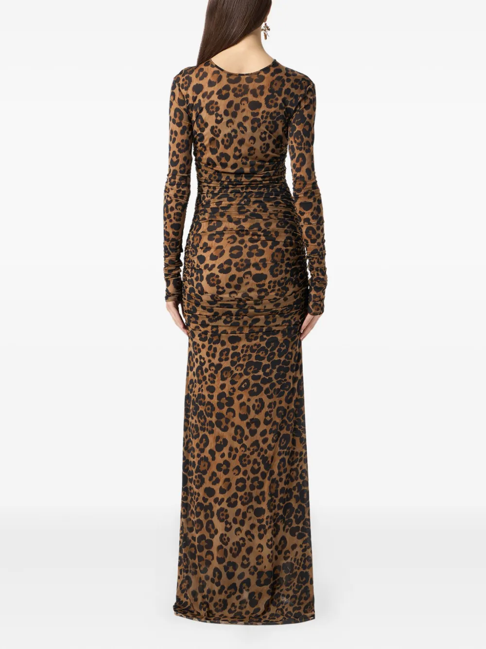 Blumarine Jurk met luipaardprint Bruin