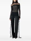Blumarine sheer-lace mock-neck top - Black