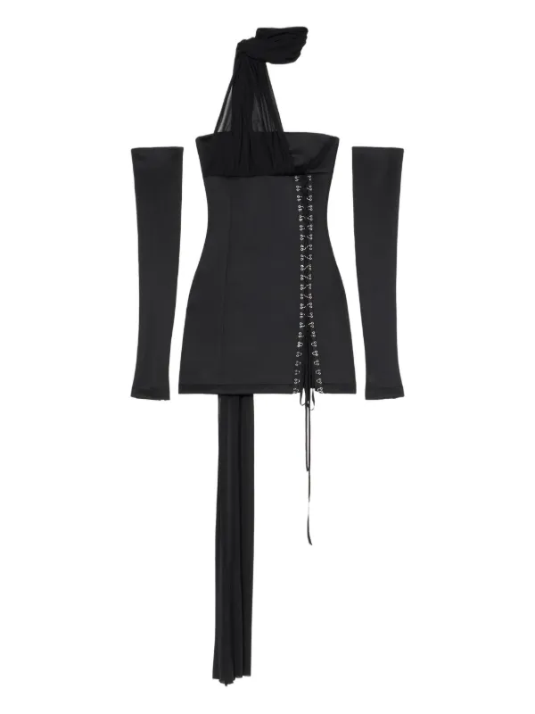 Blumarine off-shoulder Mini Dress | Black | FARFETCH