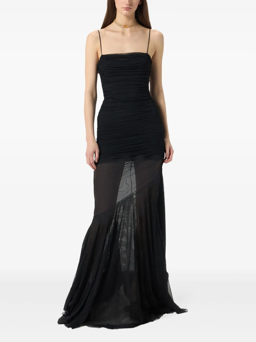 Blumarine Avondjurk met ruches Zwart