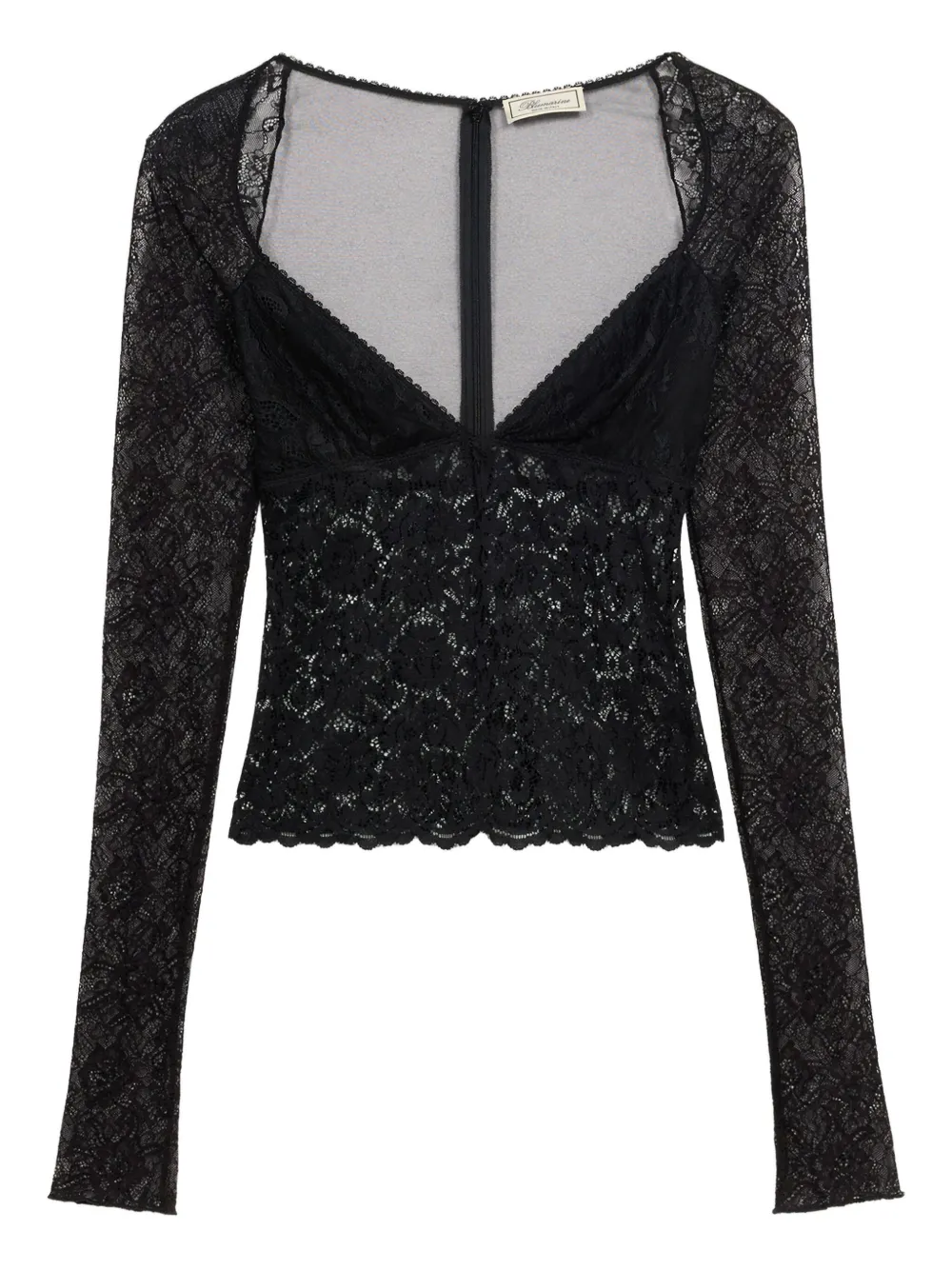 Blumarine Top met kant Zwart