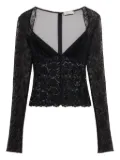 Blumarine lace-bodice top - Black