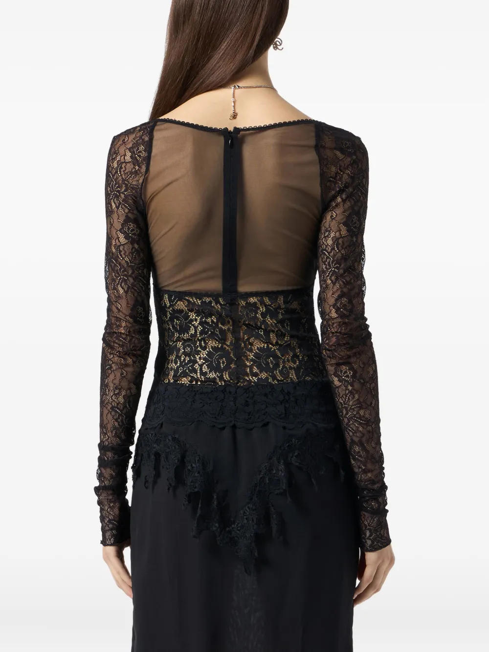 Blumarine Top met kant Zwart