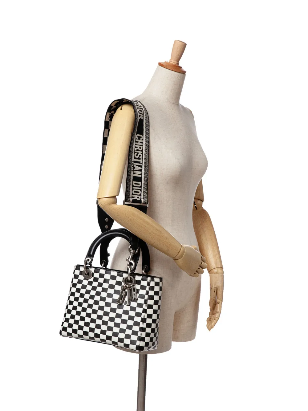 Christian Dior Pre-Owned 2018 Medium Calfskin Checkered Lady Dior satchel | Pre-Owned | Image 2