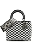 Christian Dior Pre-Owned 2018 Medium Calfskin Checkered Lady Dior satchel - Black