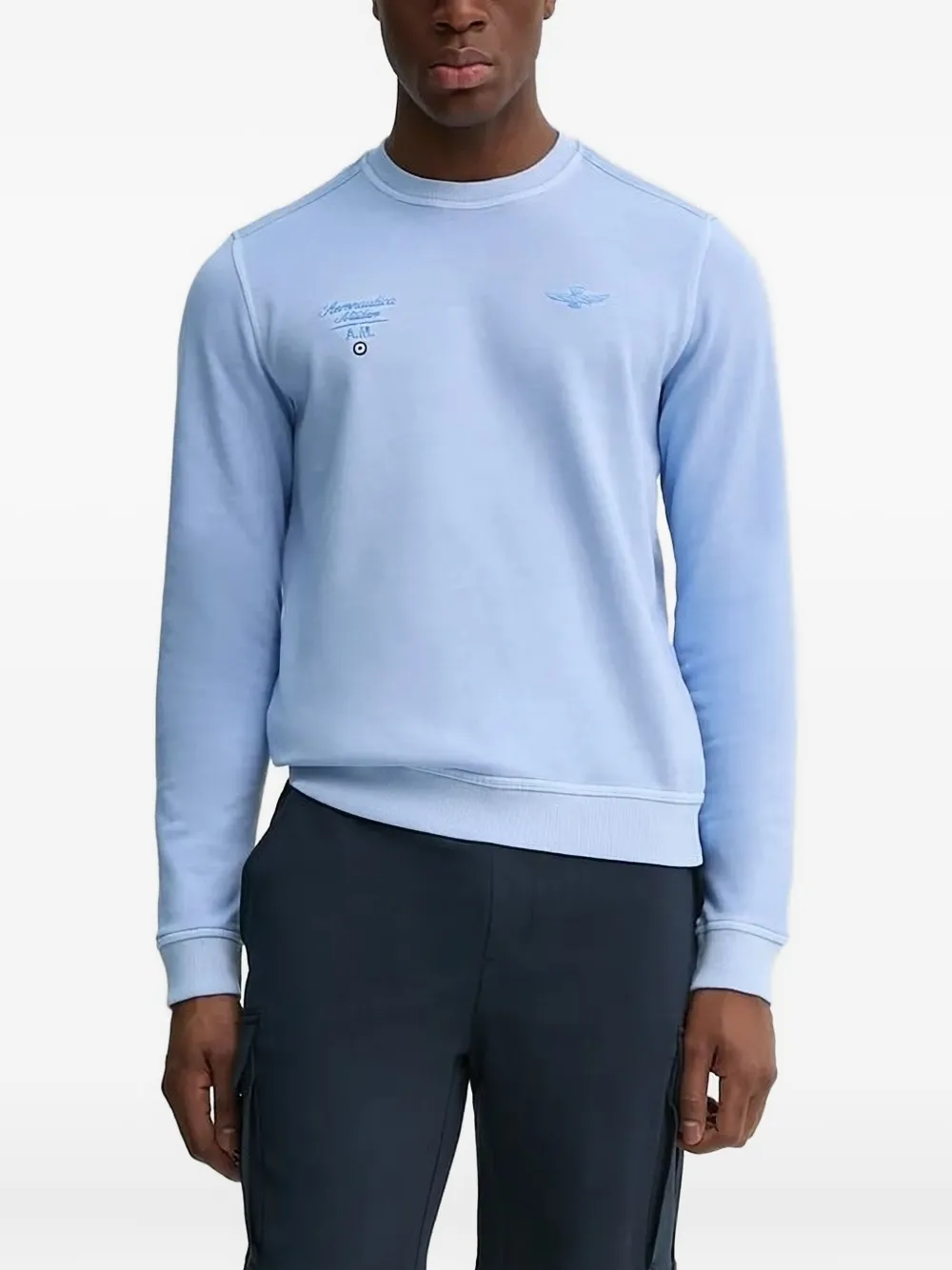 Aeronautica Militare embroidered-logo sweatshirt Blauw