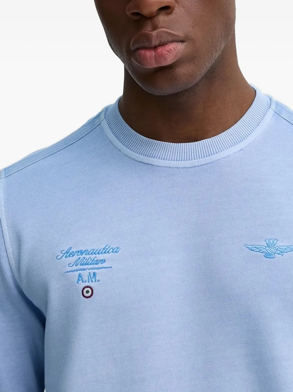 Aeronautica Militare embroidered-logo sweatshirt Blauw