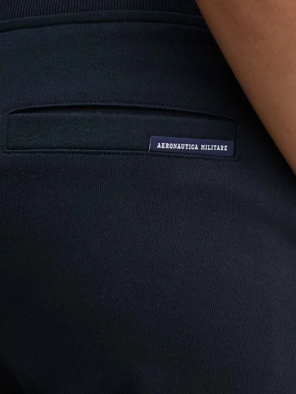 Aeronautica Militare Elastic-cuff Cotton Joggers In Black