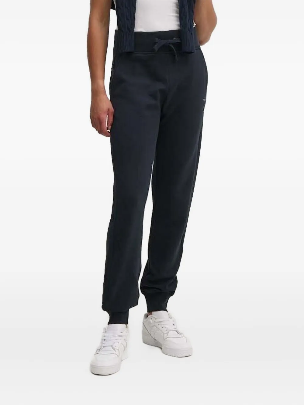 Aeronautica Militare Elastic-cuff Cotton Joggers In Black