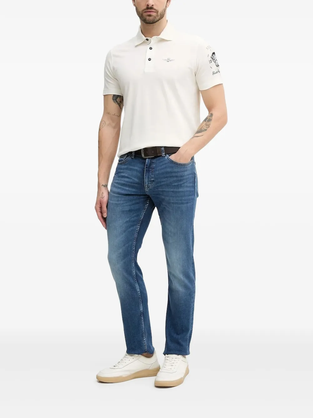 Aeronautica Militare short-sleeve polo shirt | Neutrals | Image 1