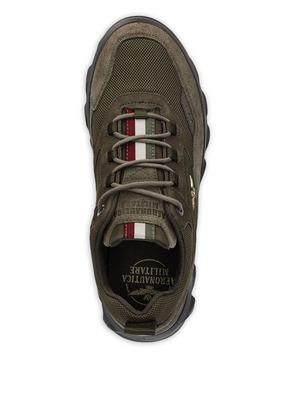 Aeronautica Militare suede mesh low-top sneakers Green