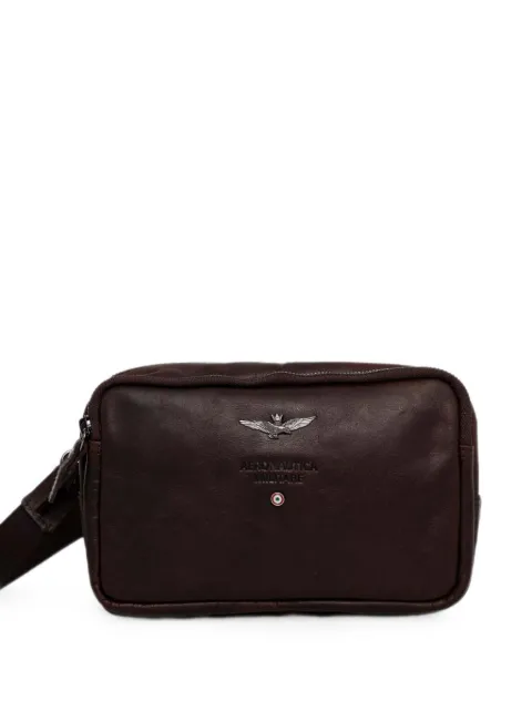 Aeronautica Militare logo-plaque leather belt bag